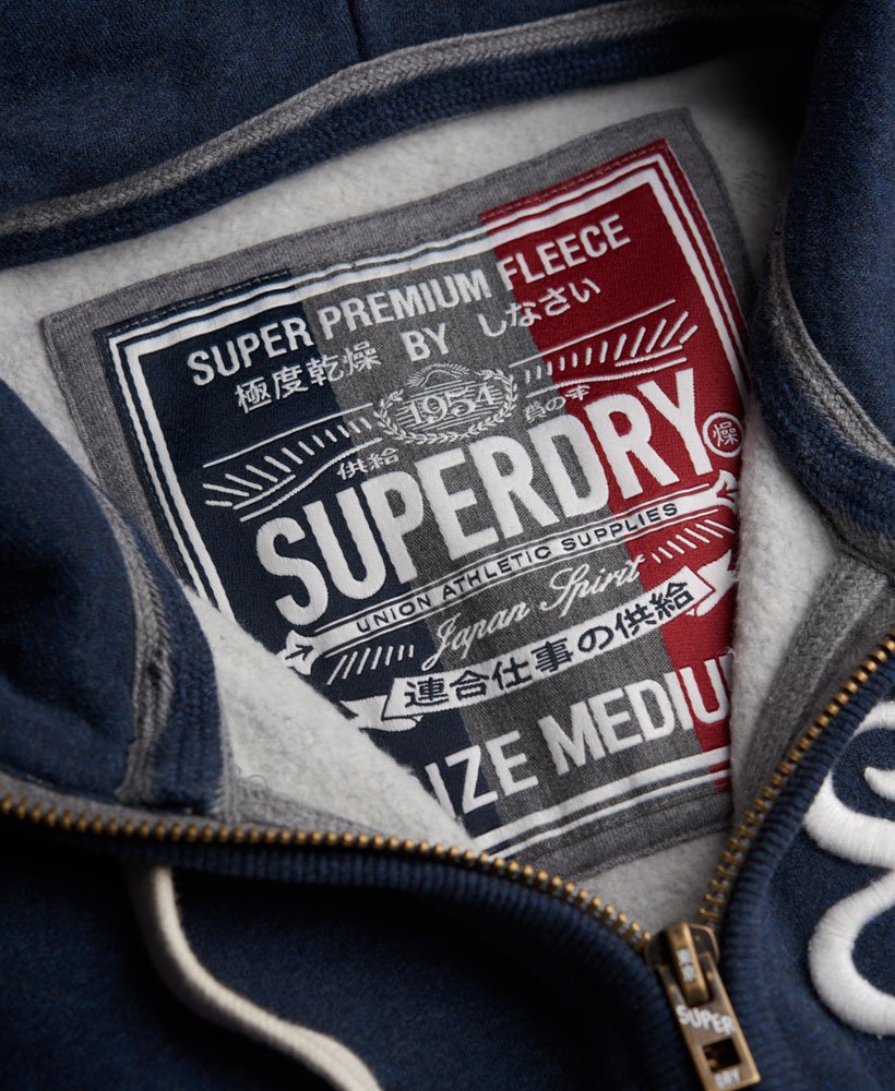 Mens Core Appliqué Zip Hoodie In Deep Indigo Marl Superdry