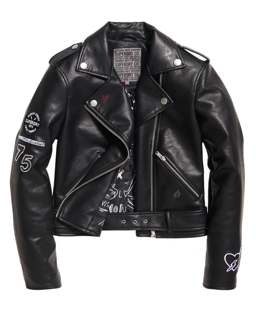 Womens - Riot Biker Jacket in Black | Superdry