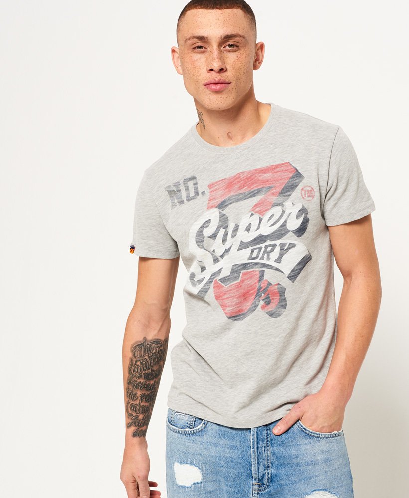 Men's Super7 T-Shirt in Light Grey | Superdry US