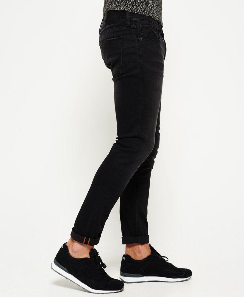 Mens - Skinny Jeans in Rinse Pitch Black | Superdry UK