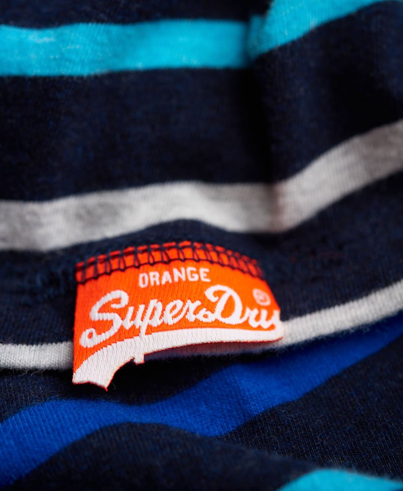 Mens - Orange Label Breton Stripe T-Shirt in Eclipse Navy | Superdry