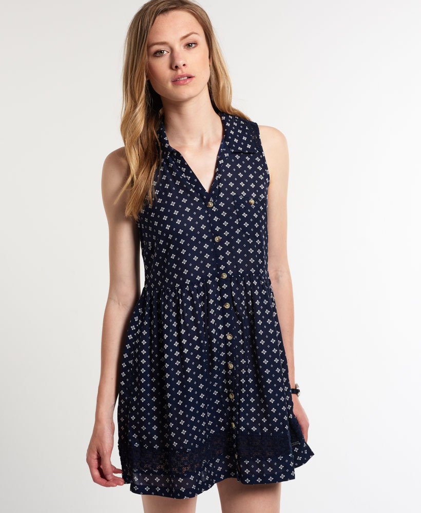 Womens - Rug Lace Dress in Navy | Superdry UK