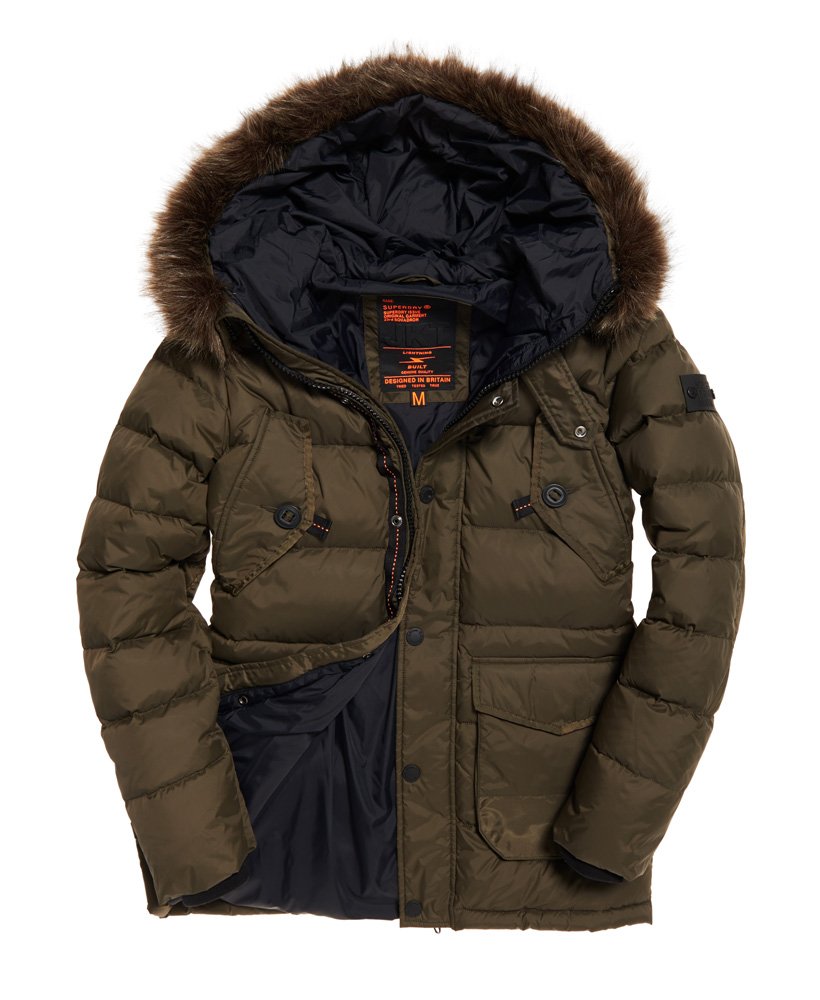 Superdry Longline Down Chinook Parka Jacket - Men's Jackets and Coats
