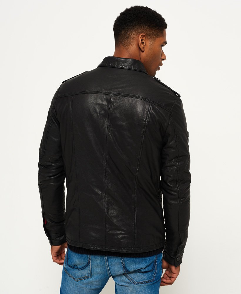 Men's - Hero Benjamin Leather Jacket in Black | Superdry UK