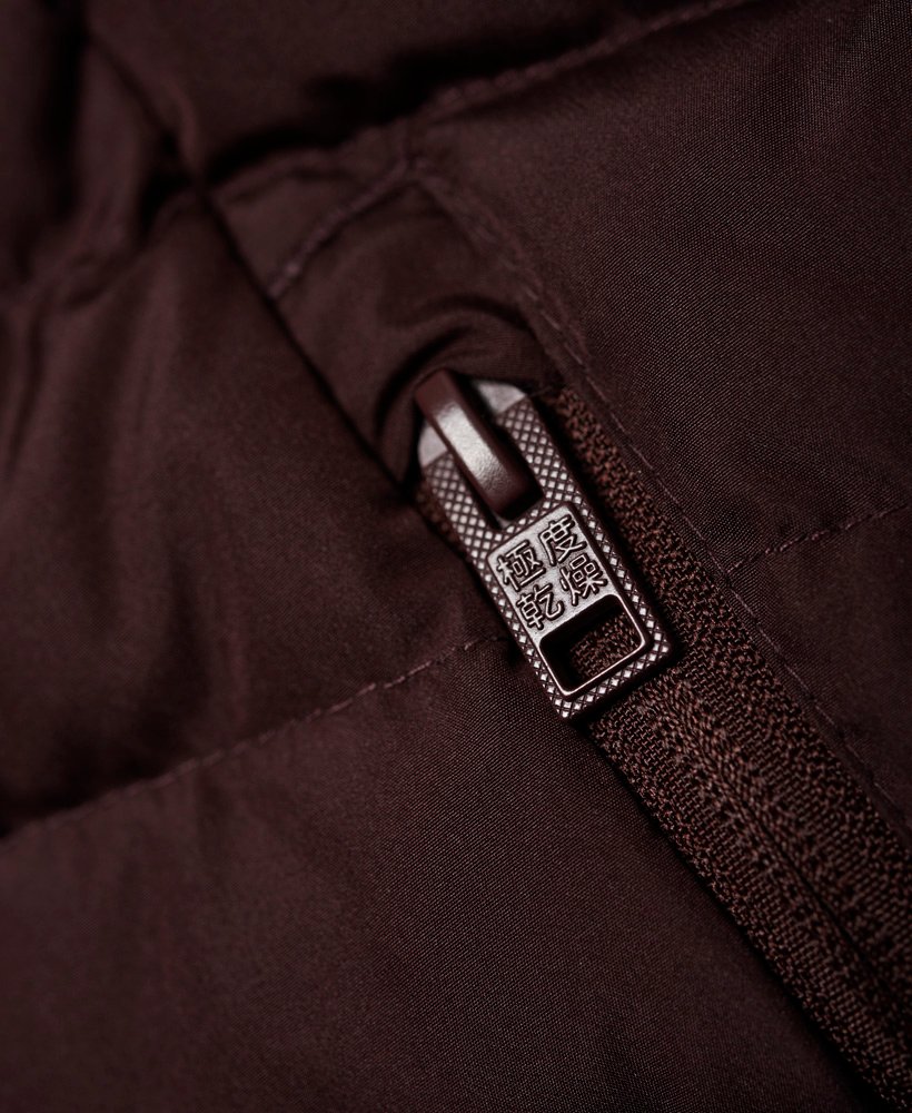 Men's - Chevron Colour Block Down Jacket in Dark Rust | Superdry UK