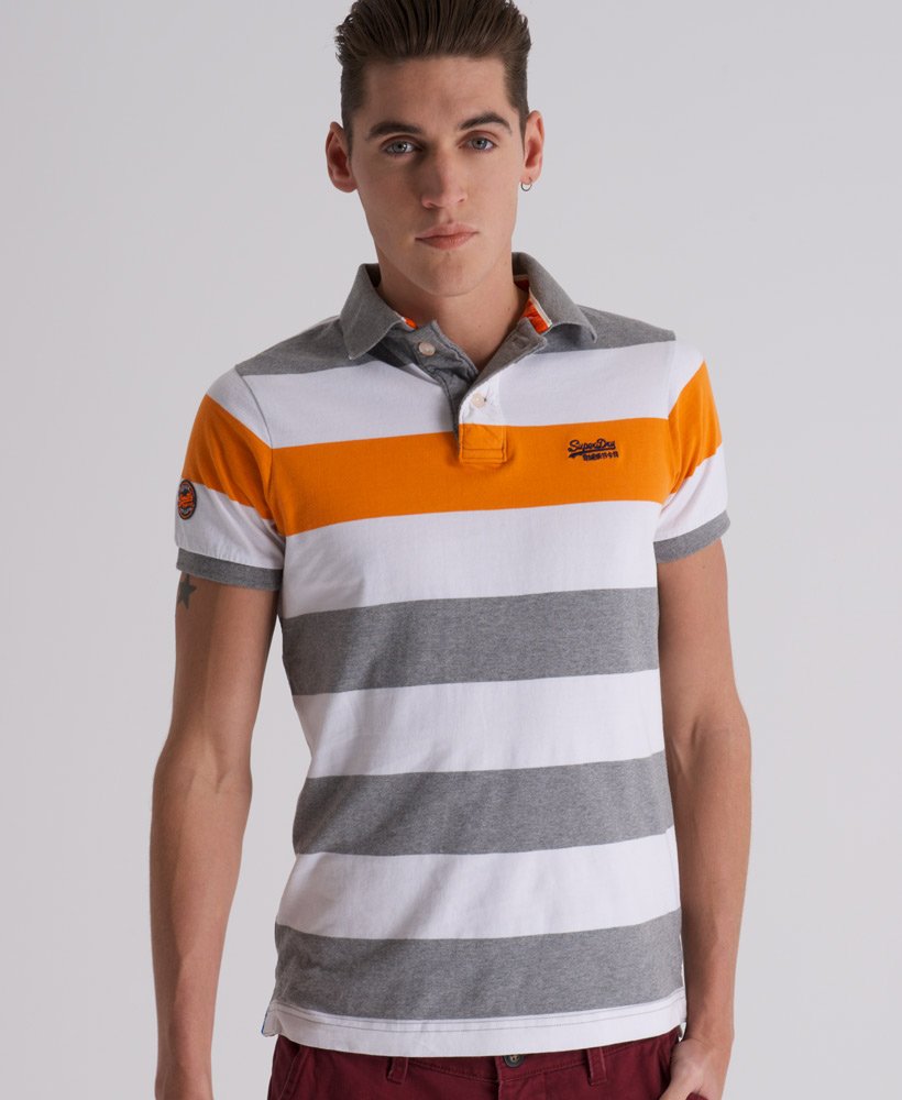 Mens - Hoopstripe Polo in Dark Marl | Superdry