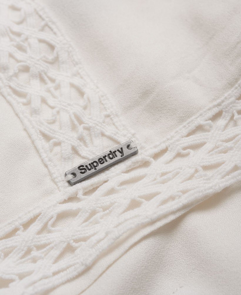 Womens - Analee Lacy Shell Top in Nordic White | Superdry