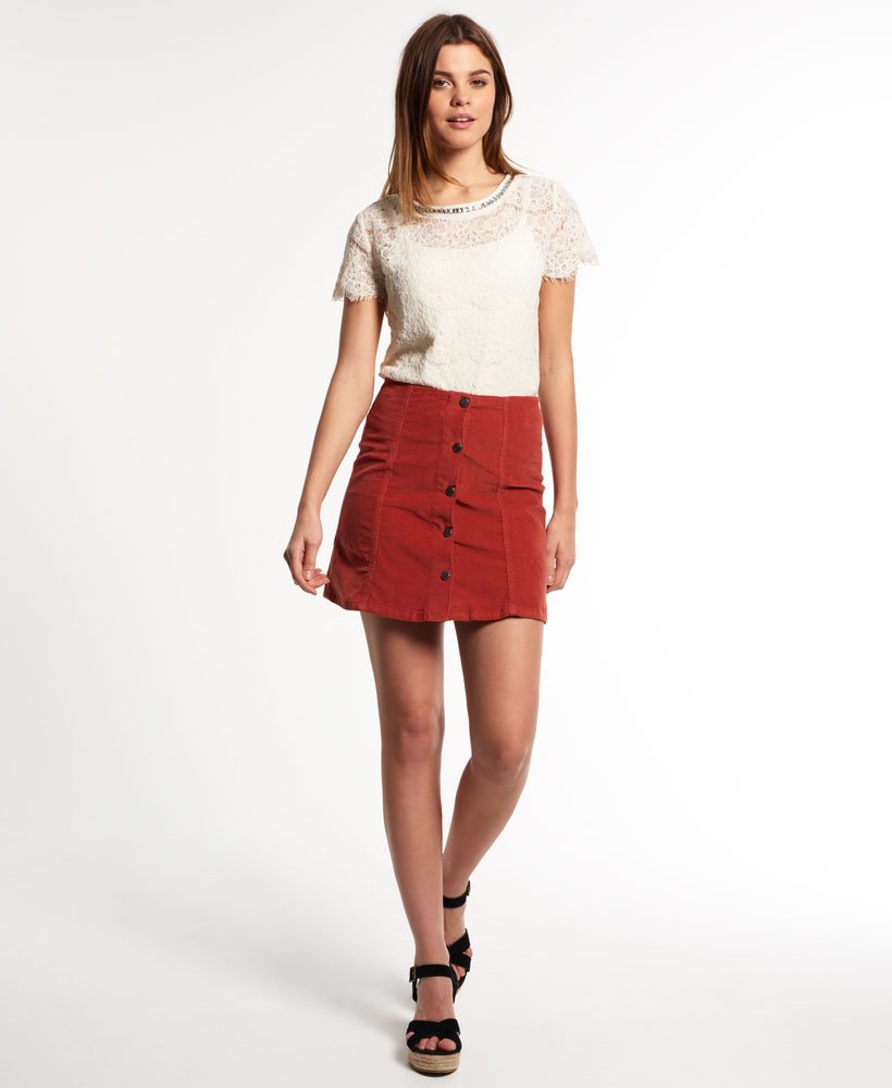 maroon corduroy skirt