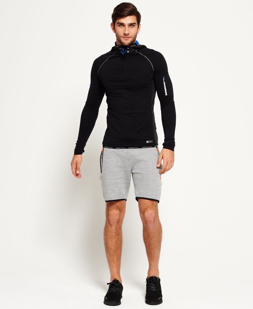 Men's - Sports Athletic Half Zip Hood in Black | Superdry UK