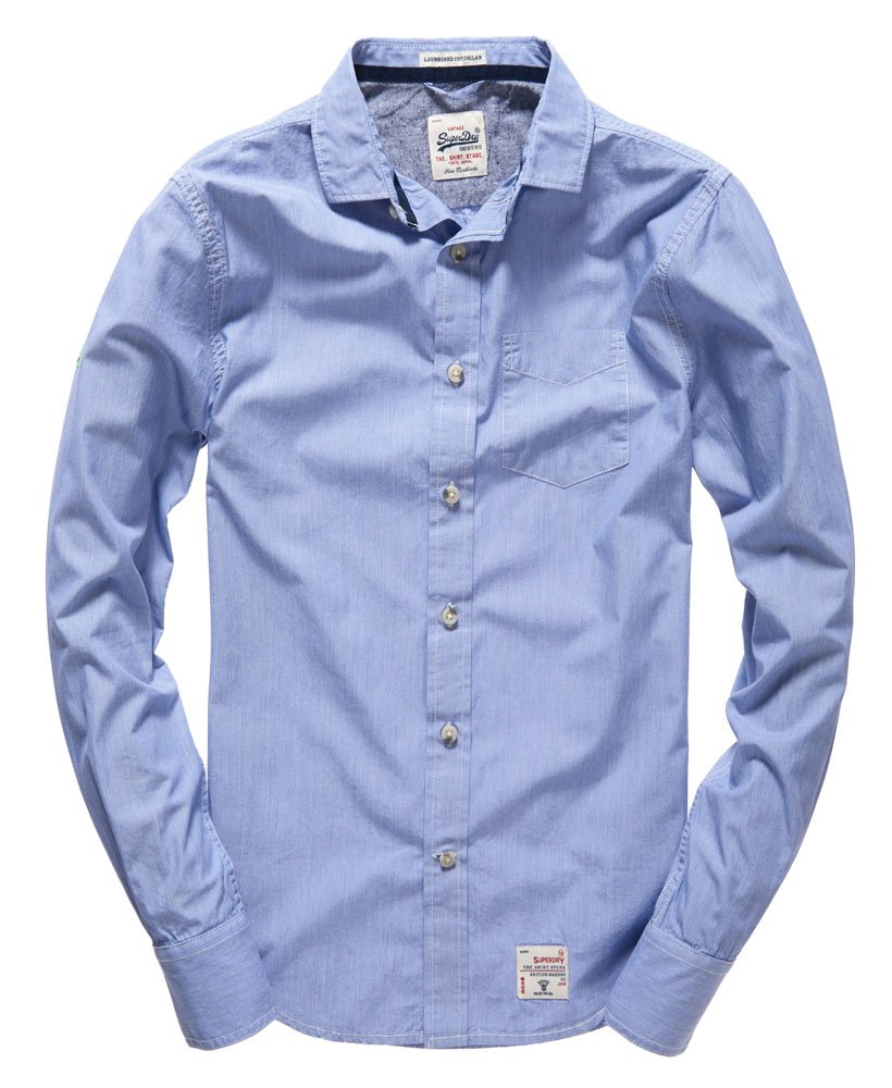 strijd Gom Onzorgvuldigheid Men's Long Sleeved Cut Collar Shirt in Blue | Superdry US