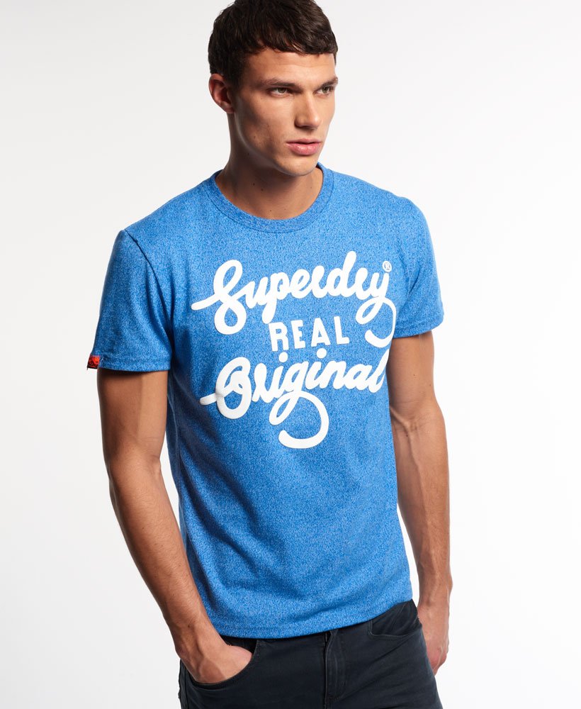 Men's Real Original T-shirt in Blue | Superdry US