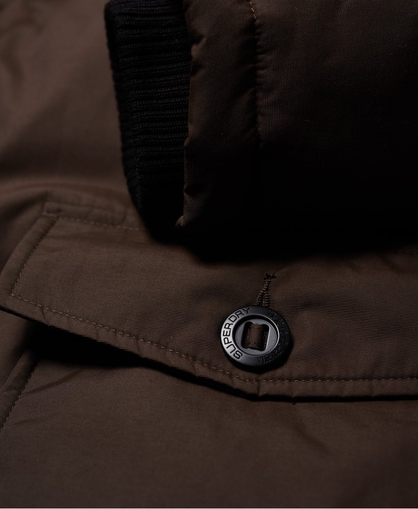 Men's - Faux Fur Trimmed Everest Coat in Khaki | Superdry UK