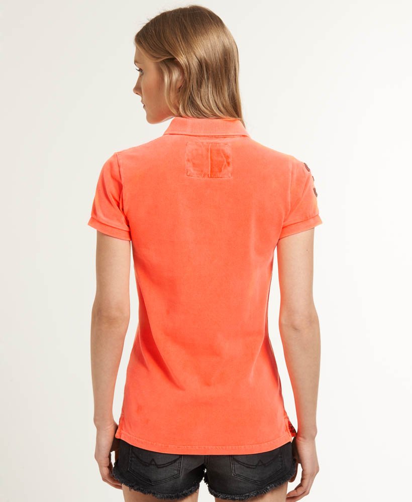 Womens Vintage Hit Pique Polo in Fluro Coral | Superdry Womens Vintage Hit Pique Polo in Fluro Coral | Superdry
