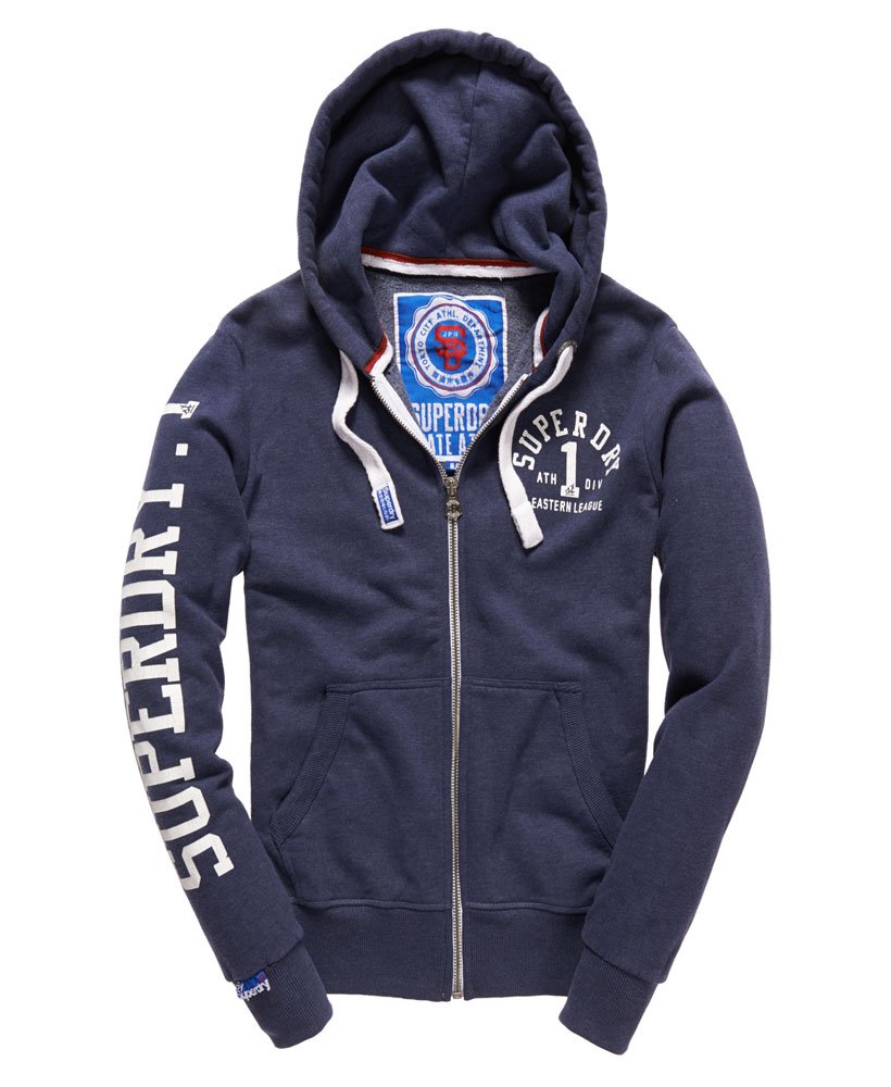 Mens 1st Div Trackster Hoodie in Princeton Blue Marl Superdry