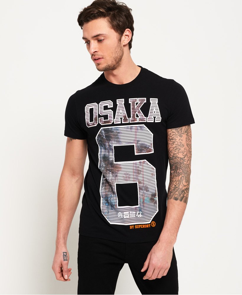 Mens - Osaka 6 Photographic Lite T-Shirt in Black | Superdry