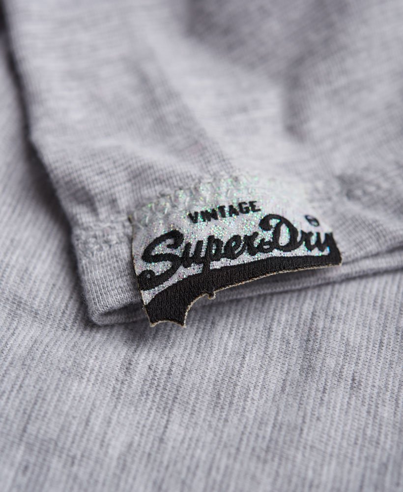 Womens - Silver Stacker Infill T-shirt in Chip Grey Marl | Superdry