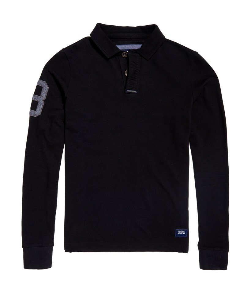 Superdry Mens Academy Rugby Long Sleeve Polo Shirt