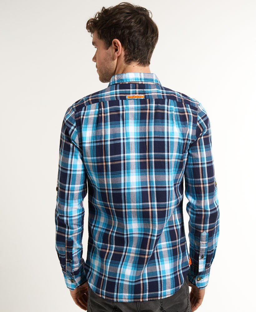 Mens - Lumberjack Twill Shirt in Selvedge Check Sky | Superdry