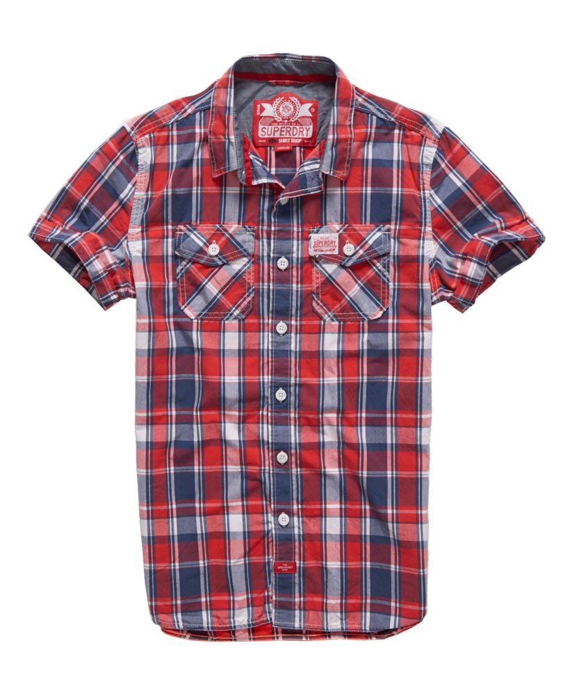Mens - Washbasket Shirt in Surfside Red Check | Superdry