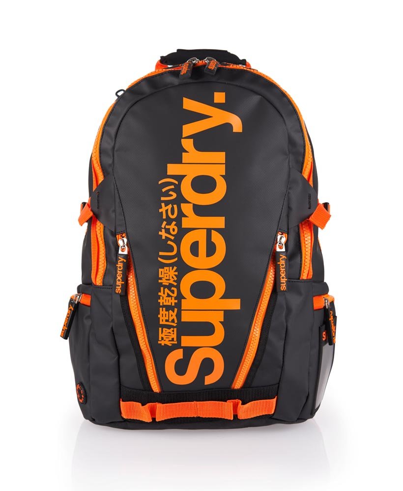 Mens - Tarp Pop Zip Backpack in Black/jaffa | Superdry