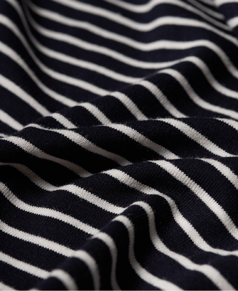 Womens - Crochet Back Vest Top in Navy/white Stripe | Superdry