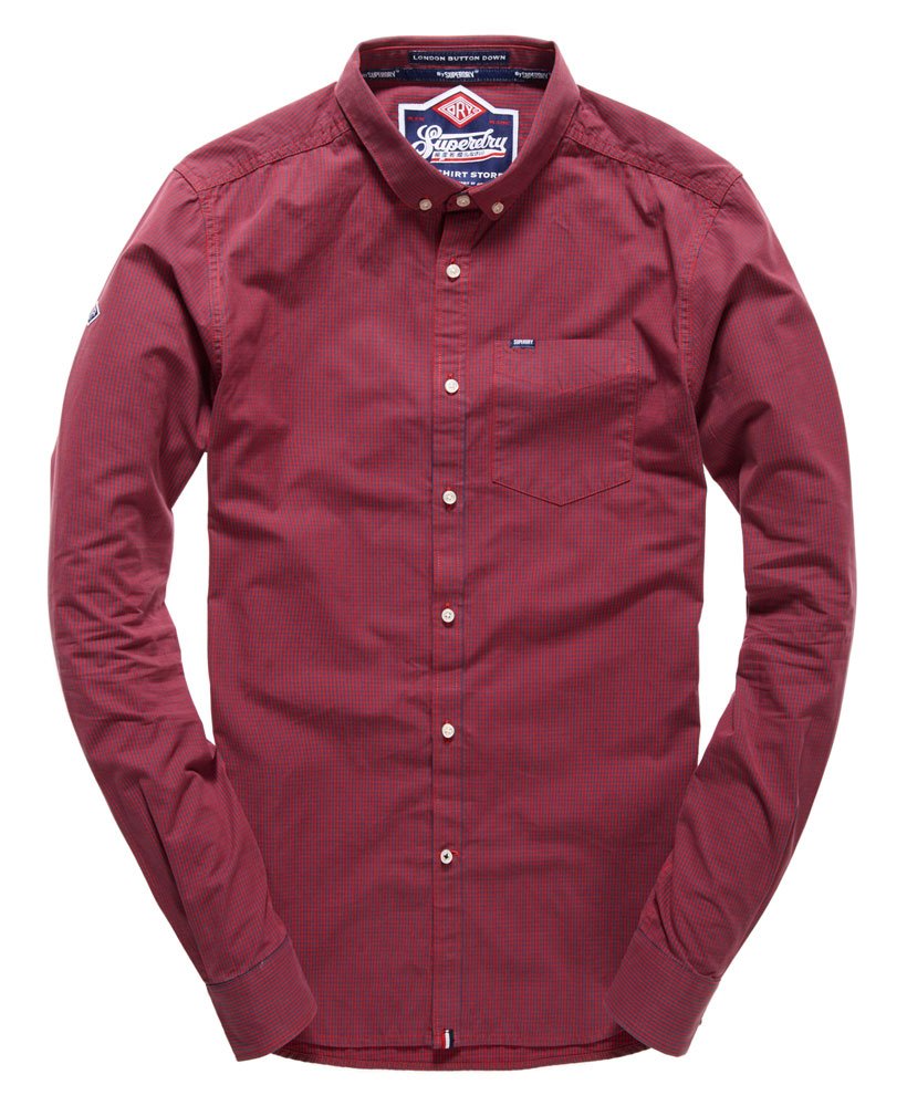 Mens London Button Down Shirt in Watford Red Gingham Superdry