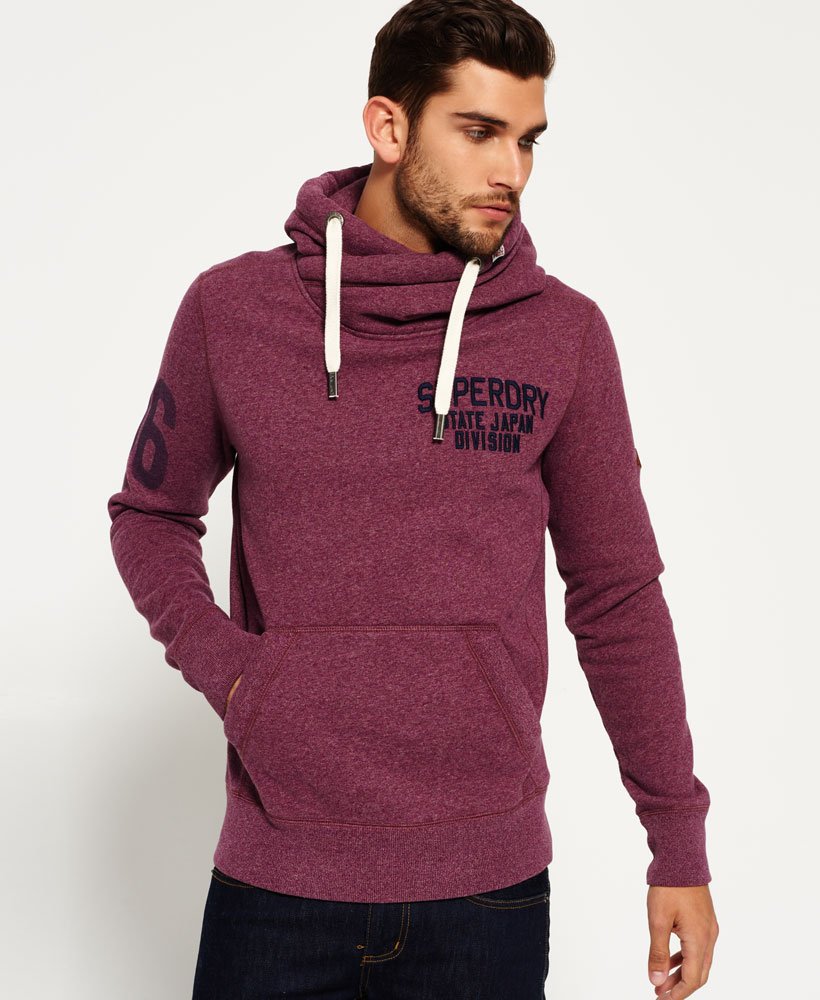 Mens - Crossover Core Applique Hoodie in Fig Grit | Superdry