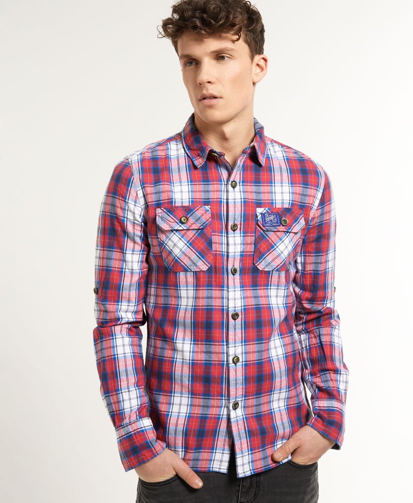 Men's Lumberjack Twill Shirt in Red Bleach Check | Superdry CA-EN