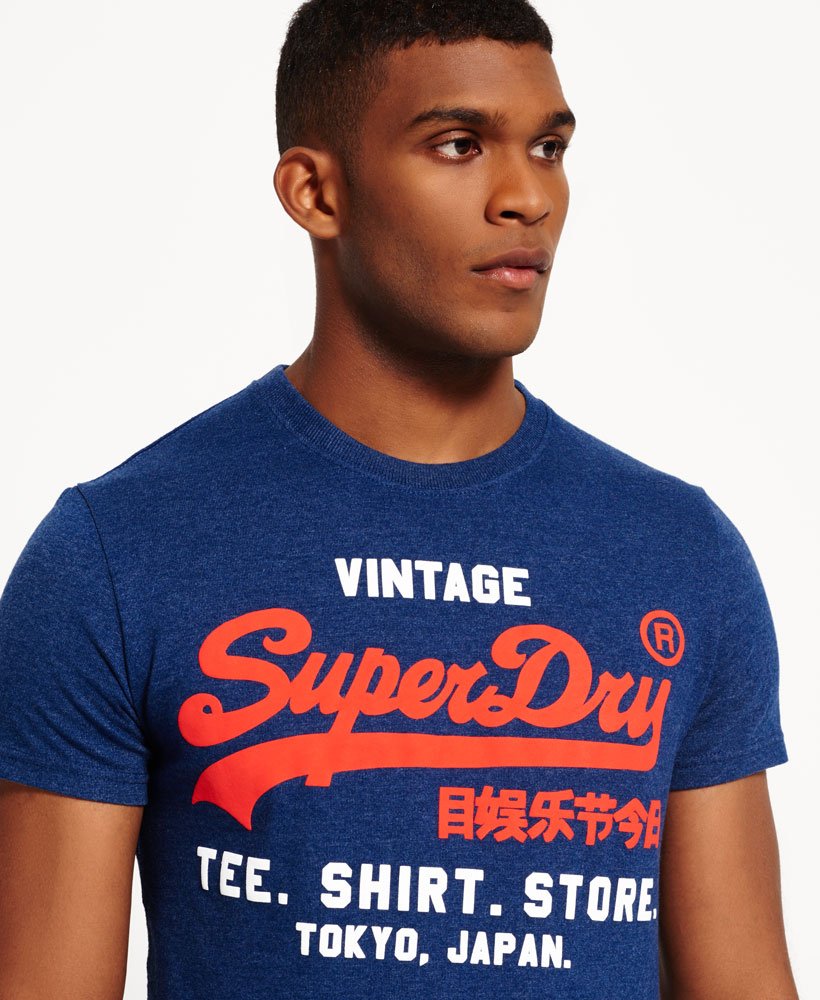Mens - Shirt Shop T-shirt in Princeton Blue Marl | Superdry UK