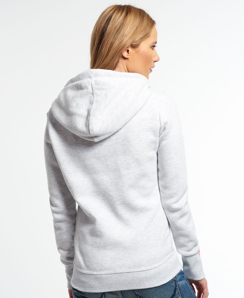 Womens - Orange Label Primary Zip Hoodie in Light Grey | Superdry