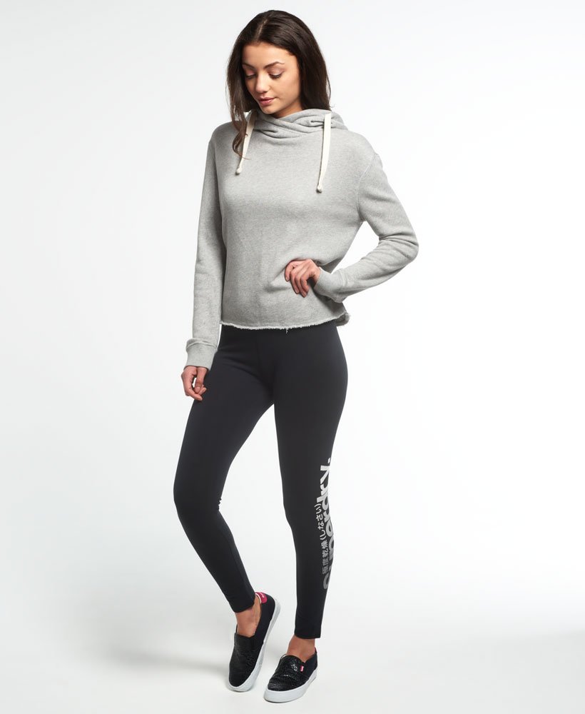 Womens - High Build Large Logo Leggings in Black/silver | Superdry UK
