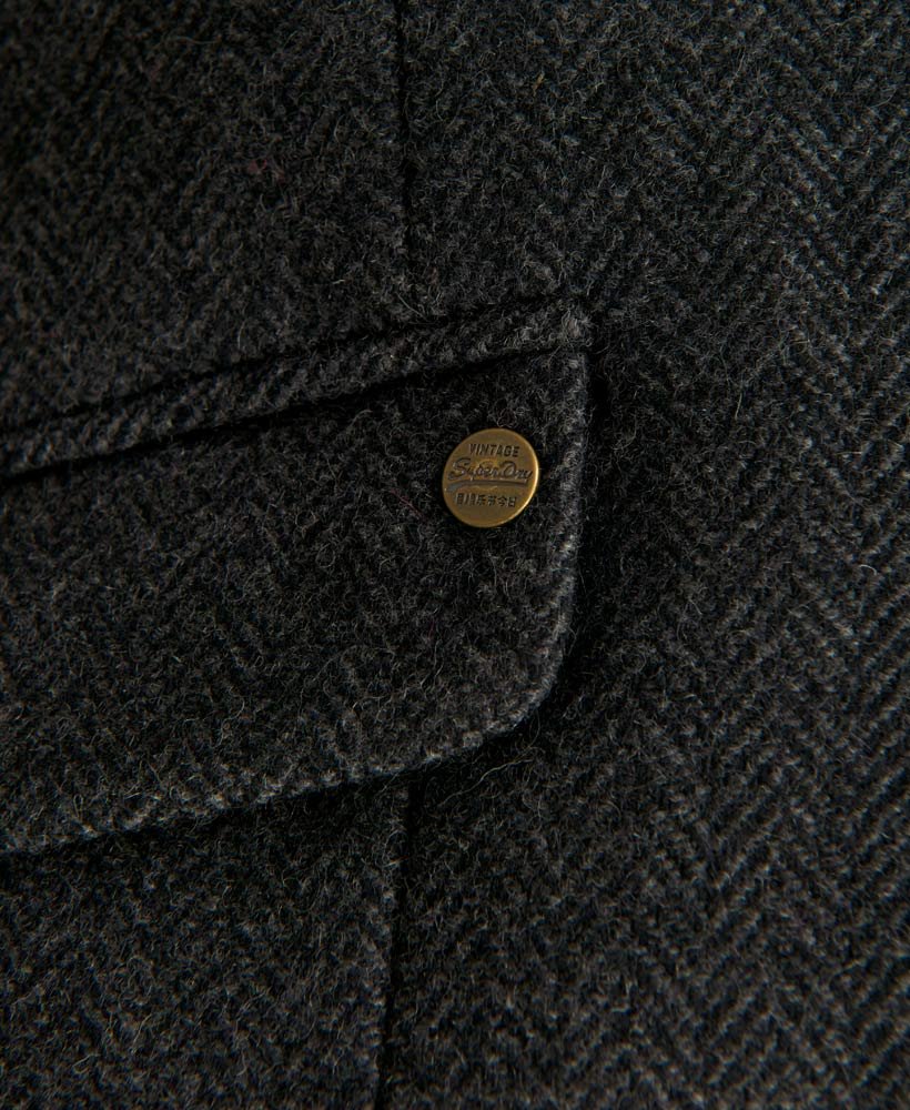 Womens - Brook Tweed Blazer in Dark Charcoal Tweed | Superdry UK