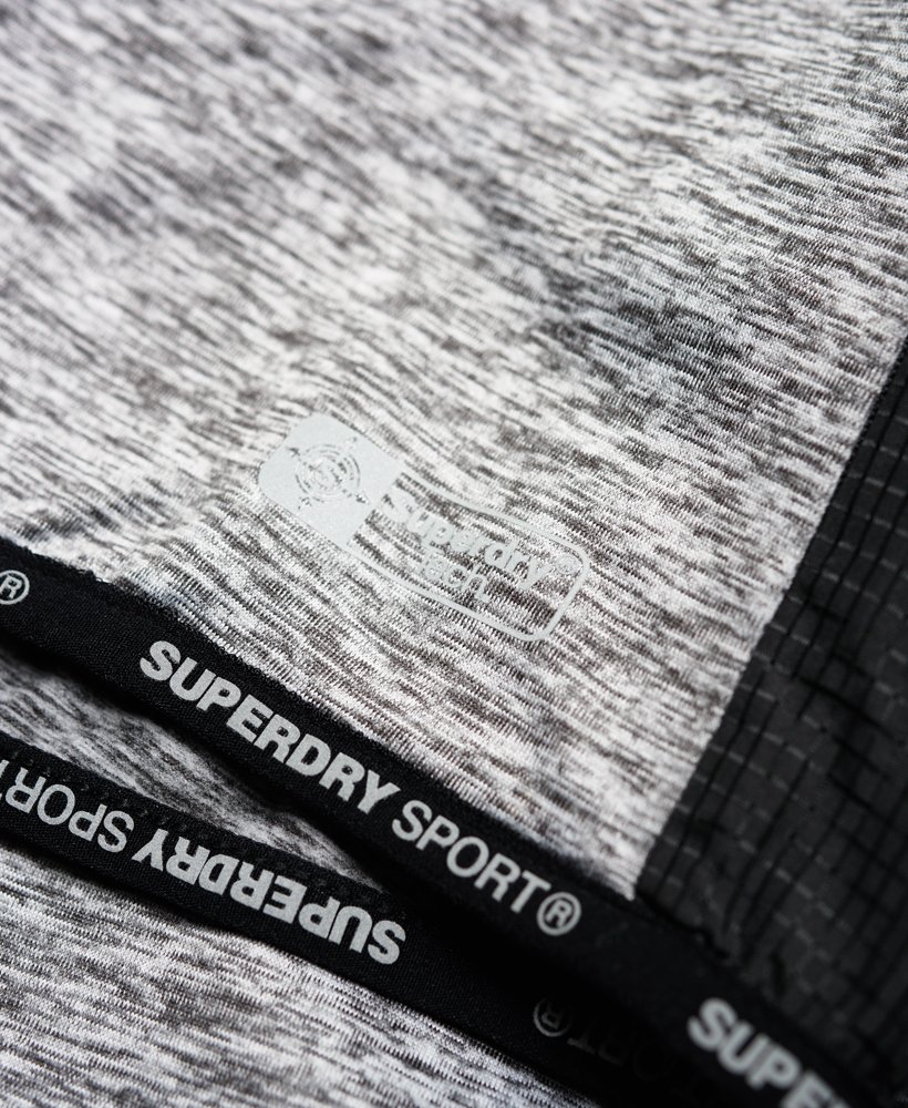 Mens - Sports Athletic Half Zip Hoodie in Steel Grey Granite | Superdry