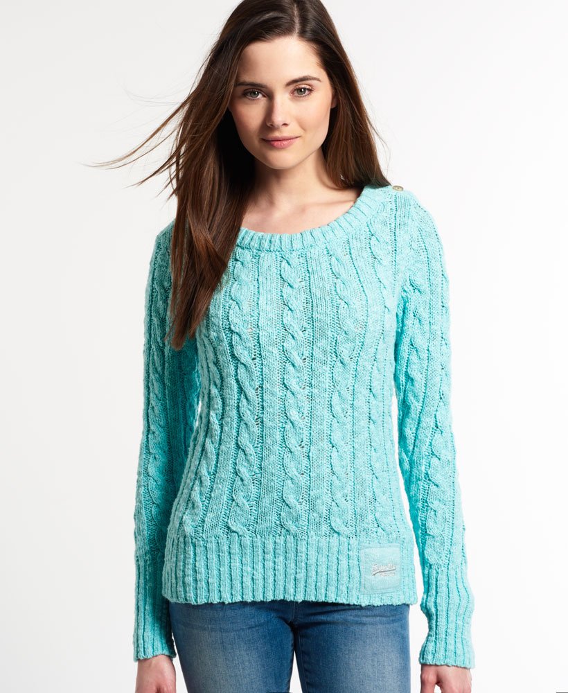 Superdry Pull torsadé à col rond Summer Croyde Maille Superdry Pull torsadé à col rond Summer Croyde Maille
