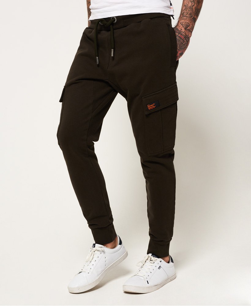 Mens - Cargo Pocket Joggers in Surplus Olive | Superdry