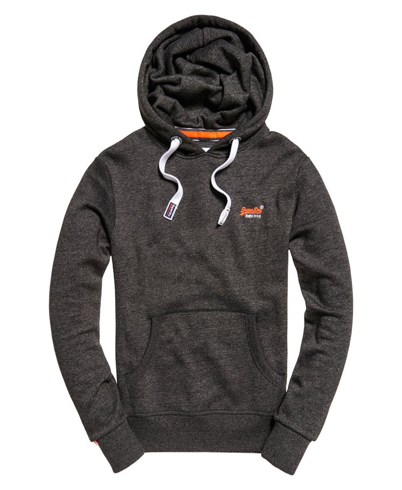 orange hoodie with black writing