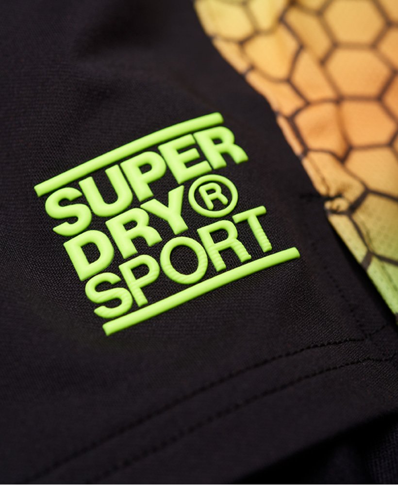 Mens - Training Relaxed Mesh Shorts in Black/hex Ombre | Superdry