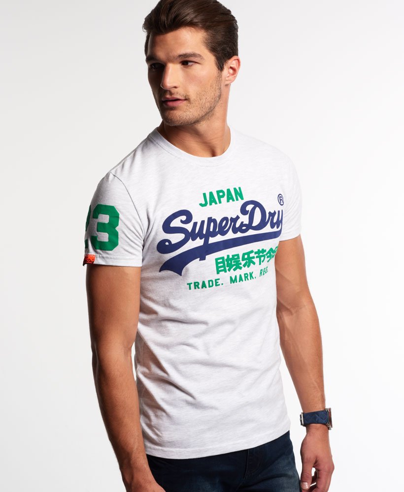 Men\'s Vintage Logo T-shirt in Ice Marl | Superdry US