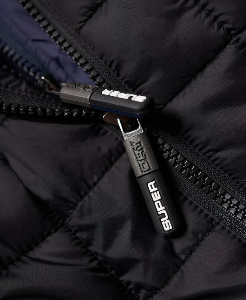 Mens - Hooded Box Quilt Fuji Jacket in Black | Superdry