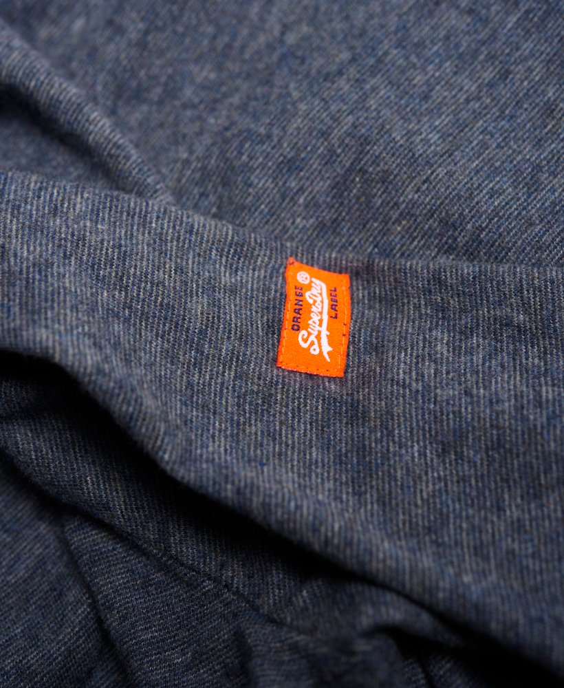 Men's - Orange Label Textured T-shirt in Navy Feeder Stripe | Superdry UK