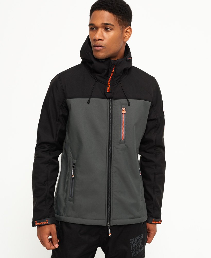 Men's - Hooded Mountain Marker Jacket in Black/carbon | Superdry UK