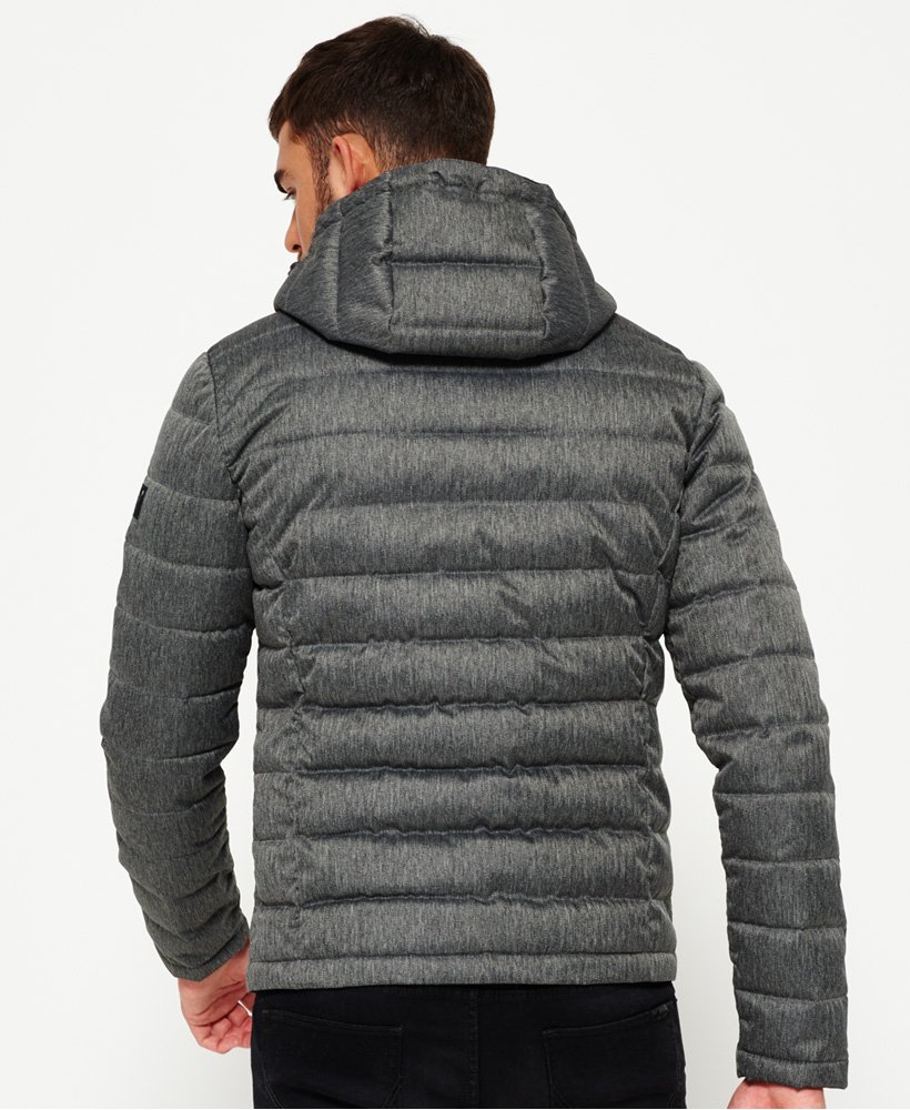 Men's - Double Zip Tweed Fuji Hooded Jacket in Grey | Superdry UK