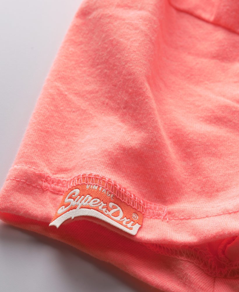 Womens - Vintage Logo T-shirt in Phosphorescent Coral | Superdry UK