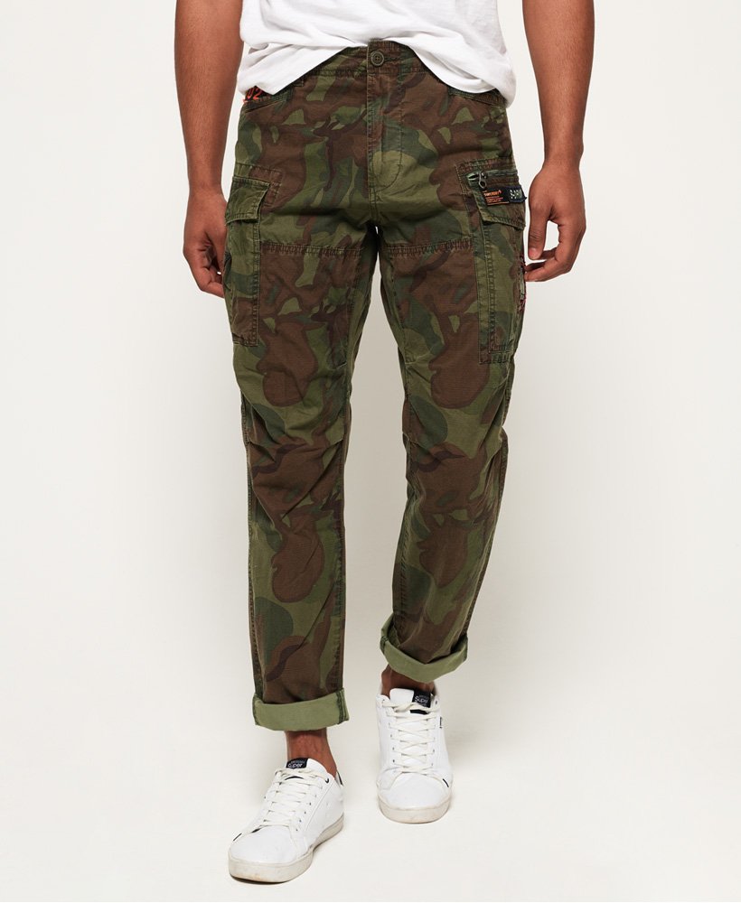 Mens - Ripstop Parachute Pants in Patched Forest Camo | Superdry UK