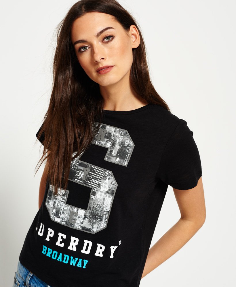 Womens - Capitol S Boxy T-shirt in Black | Superdry