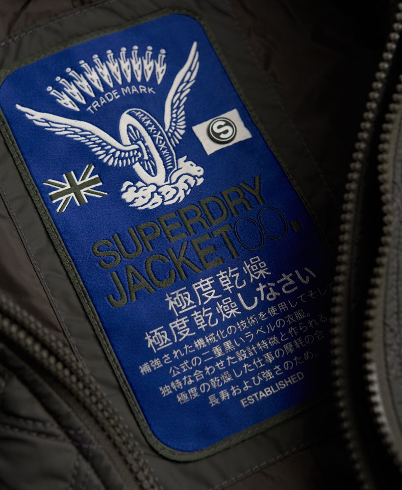 Womens - Apex Quilted Jacket in Dull Army | Superdry