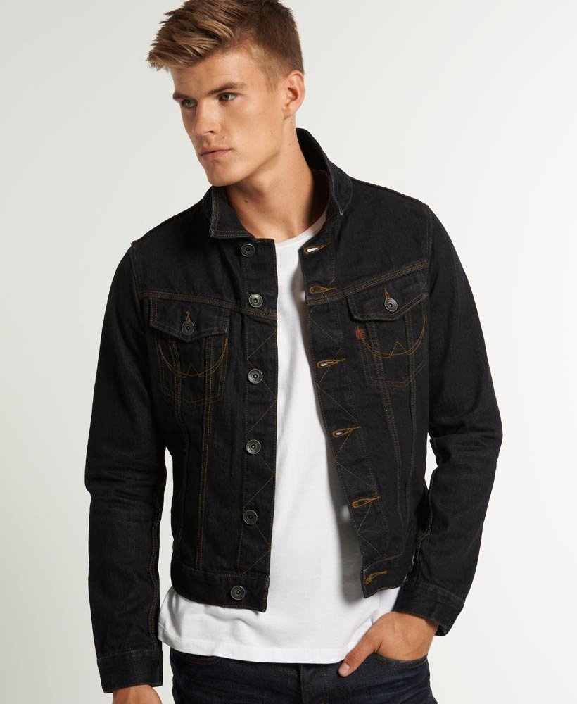 Men's - Copperfill Slim Jacket in Blackened Raw | Superdry UK