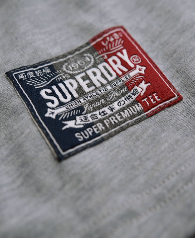 Mens - Premium Appliqué T-shirt in Grey | Superdry UK