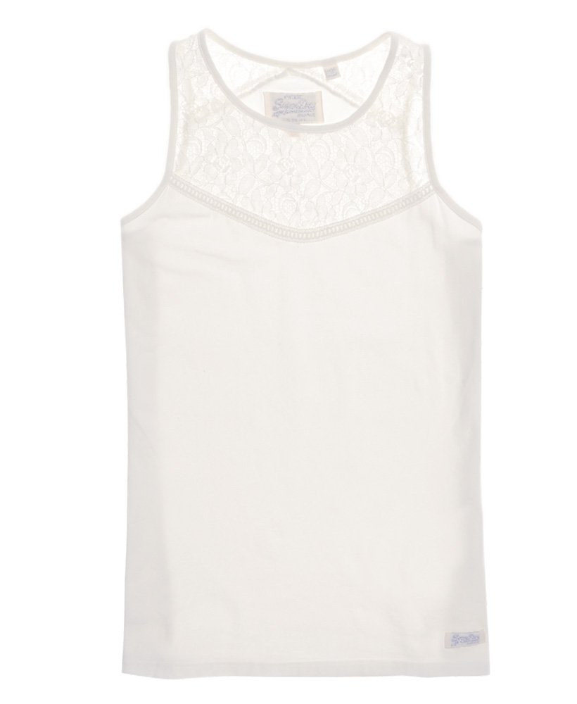 Womens - Ivy Lace Vest Top in White | Superdry