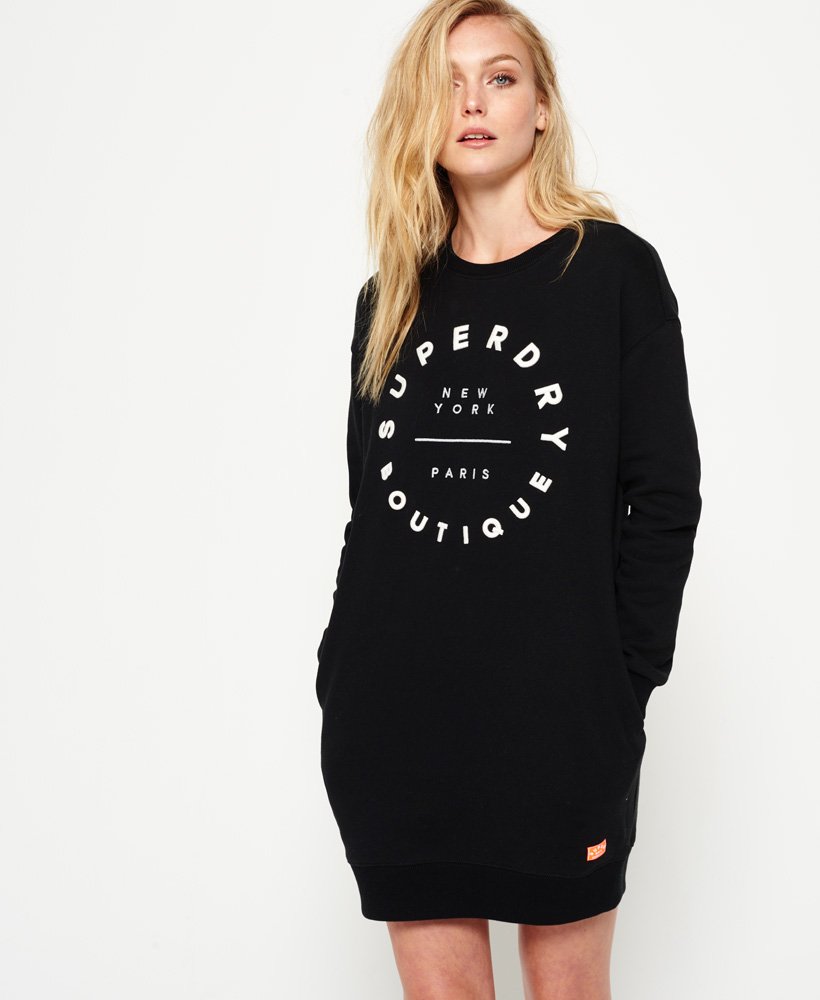 Womens - Graphic Sweat Dress in Black | Superdry